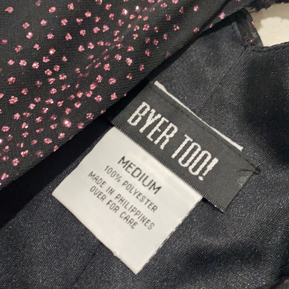 Vintage 90s Byer Too Black Midi Dress Sparkle, Size Medium - Picture 6 of 9